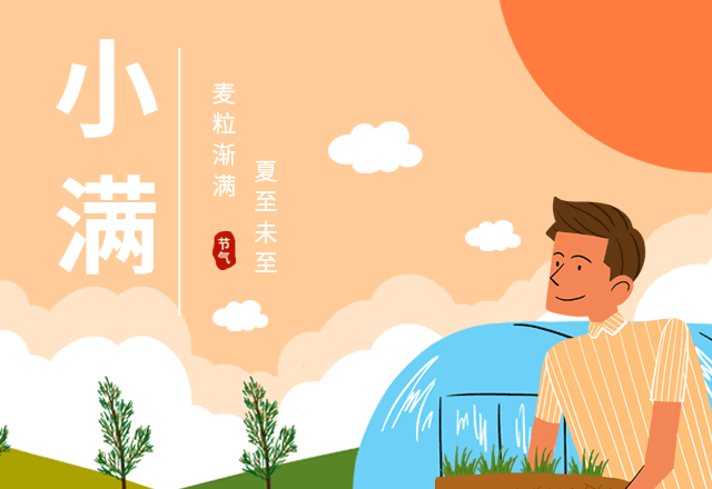 小满节气,节气习俗,二十四节气,夏季,简约,黄色,GIF,动态模板