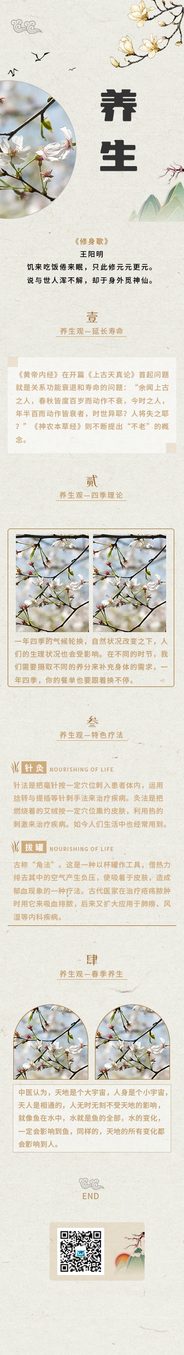 春季养生养生健康古风中国风简约黄色