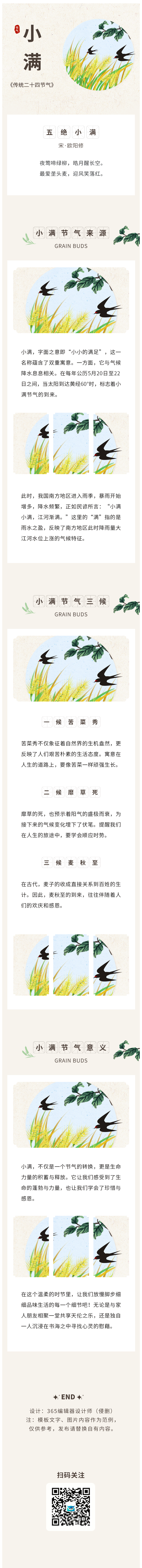 小满节气节气习俗二十四节气夏季古风棕色