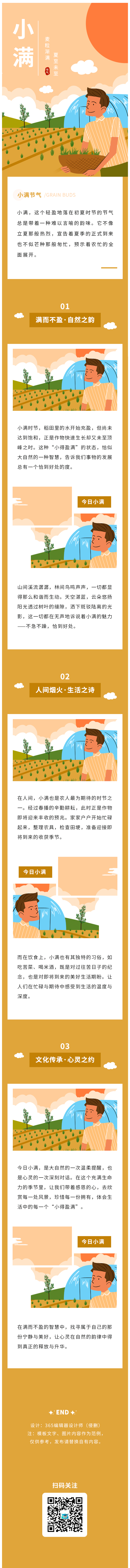 小满节气节气习俗二十四节气夏季简约黄色